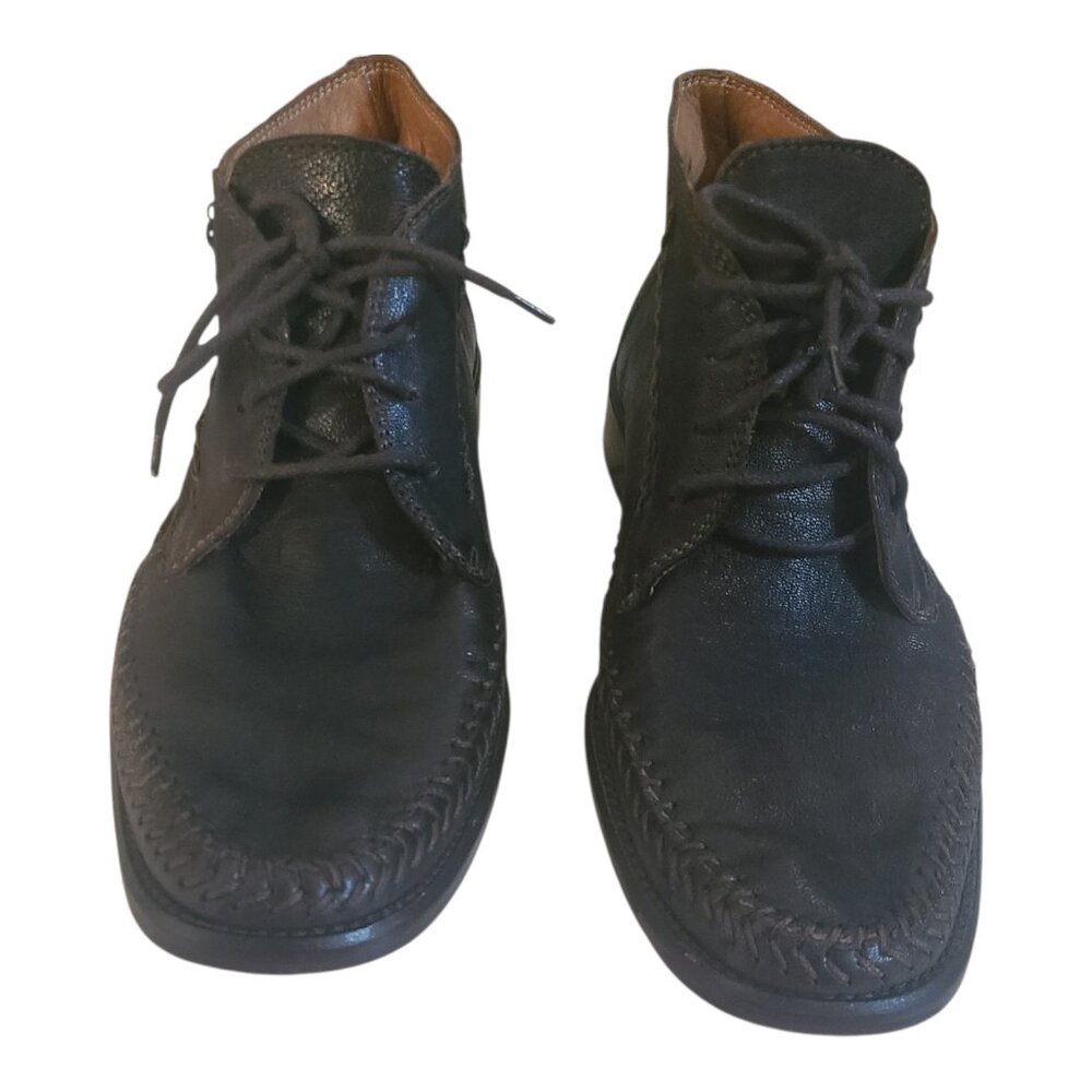 John Varvatos Handmade Italy Moc Toe Chukka Boots Brown Leather Mens 7.5